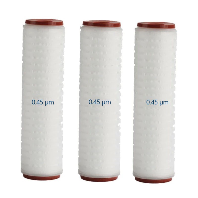 10″ Pleated Filter Cartridge 0.22/ 0.45 Micron DOE connection Parker (3 packs)