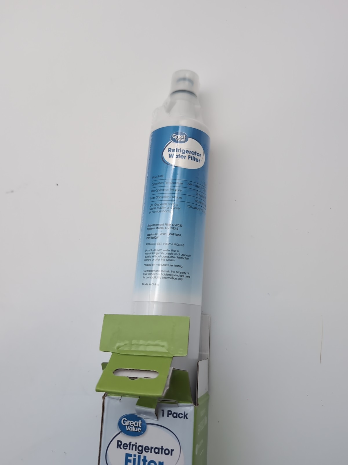 Great Value GVF033 Replacement Refrigerator Filter For GE RPWF RWF1063 RWF3600A