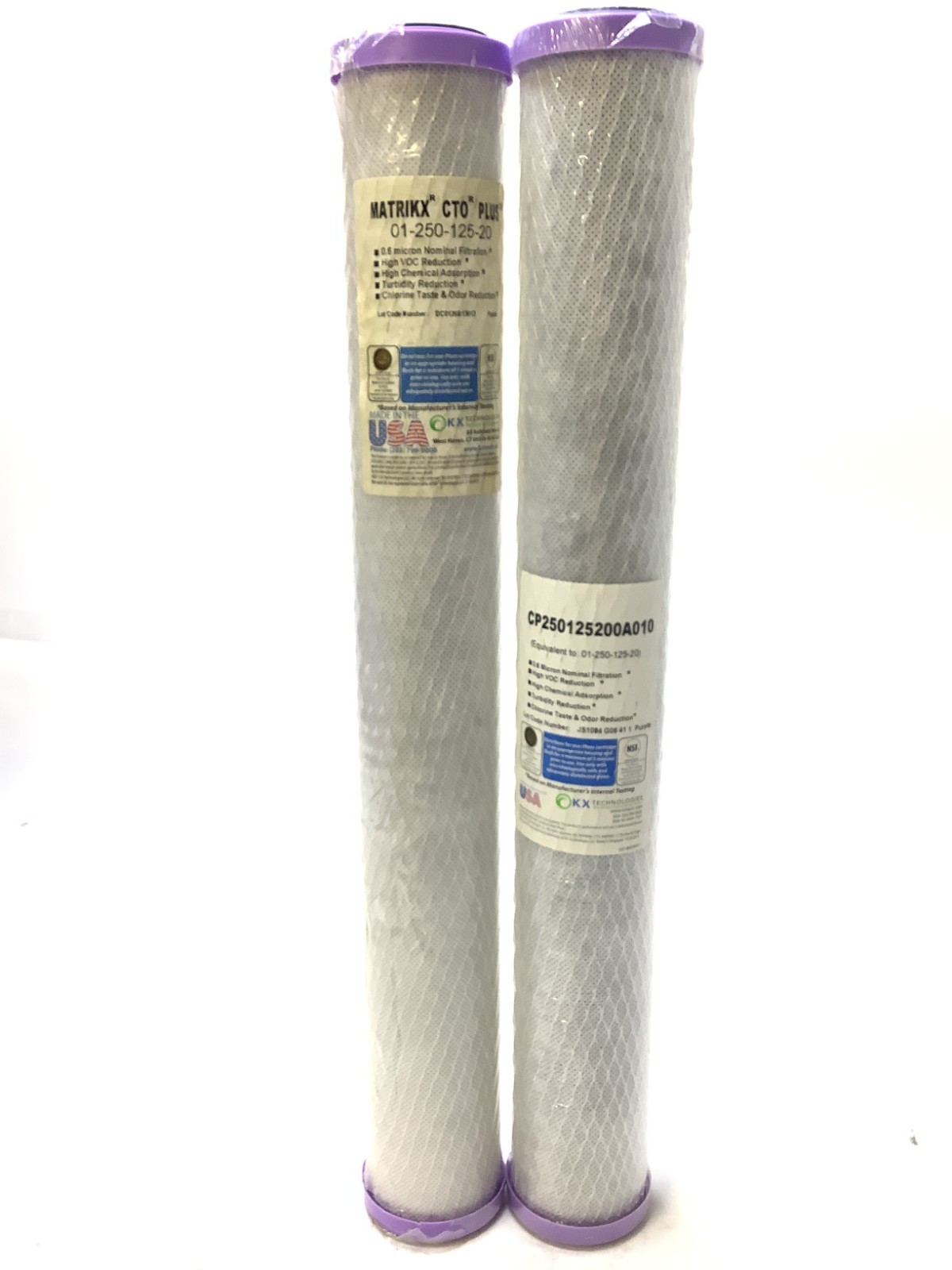 Lot of 5 Pentek PD-5-20 PD-1-20 Matrikx CTO Plus 01-250-125-20 Water Filters