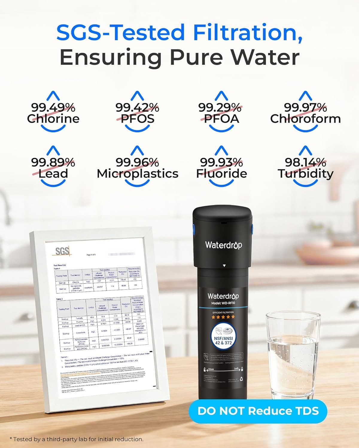 Waterdrop 10UB Under Sink Drinking Water Filtration System,NSF/ANSI 42 Certified