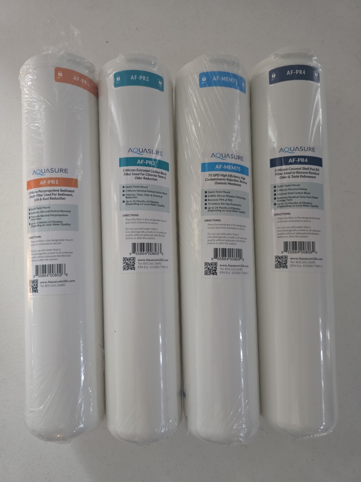Aquasure Premier Series Complete 4-Stage Quick Twist Filter Replacement AF-CP75
