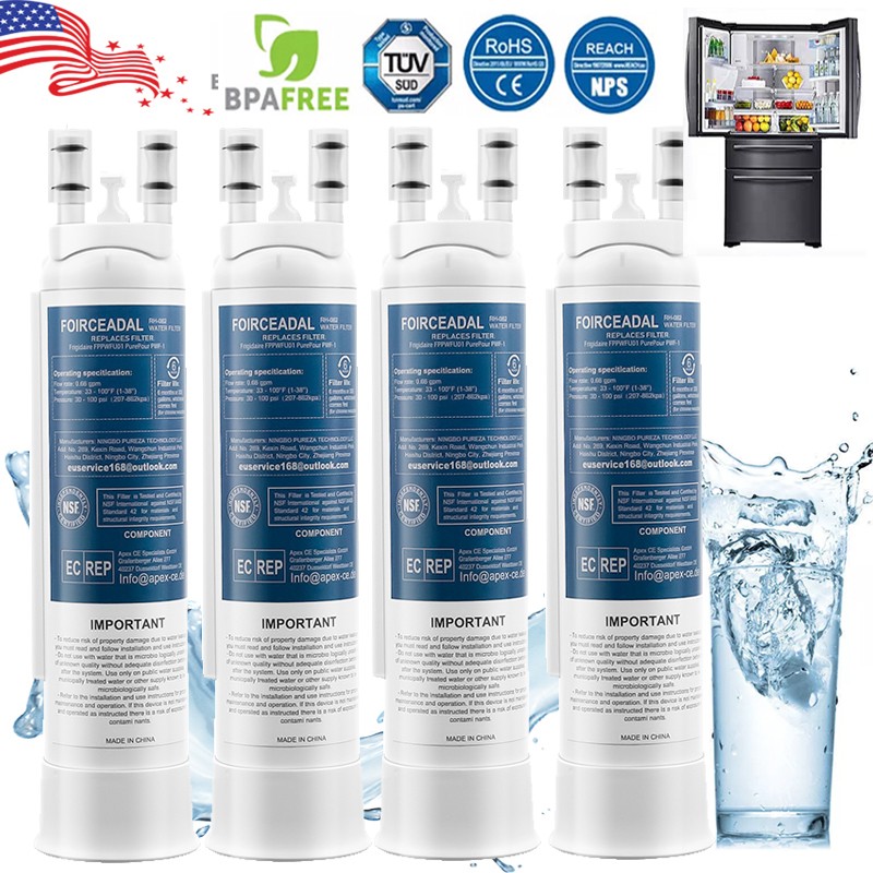 4Pcs Replacement Refrigerator Refresh Water Filter for Frigidaire PWF-1 FPPWFU01