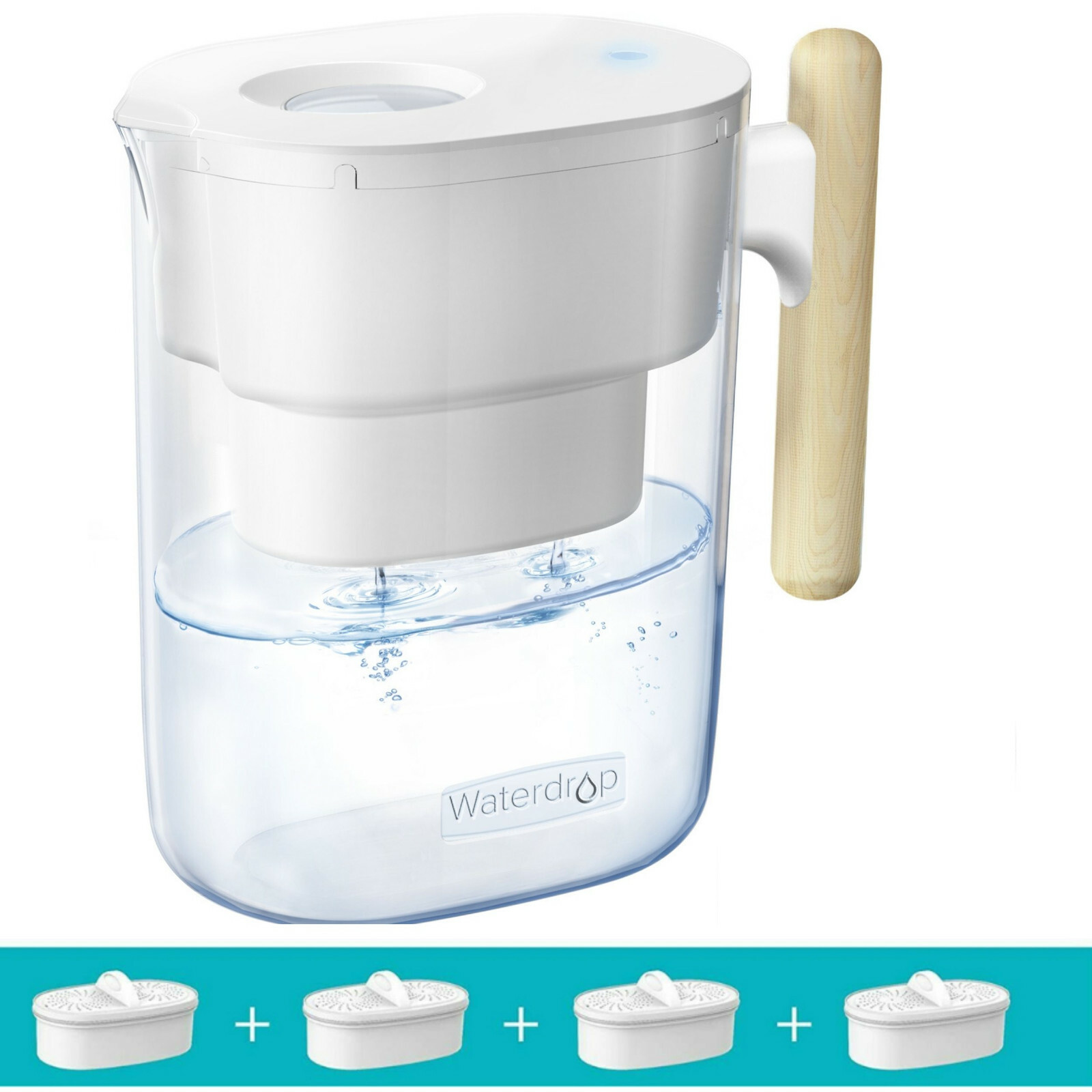 Waterdrop Chubby NSF Certified 3.5L Water Filter Jug with 4×90 Days Filter