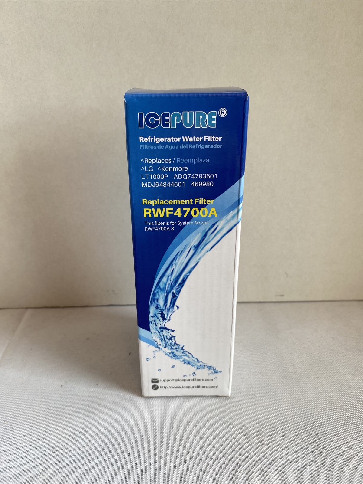 Ice Pure Refrigerator Water Filter, Replacement Filter #RWF4700A NEW (T13)