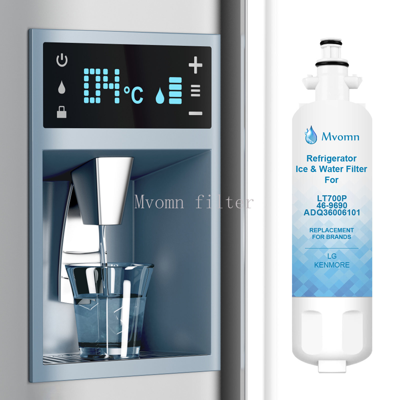 2 Pack 9690 Kenmore 469690 Replacement Refrigerator Water Filter By MVOMN USA