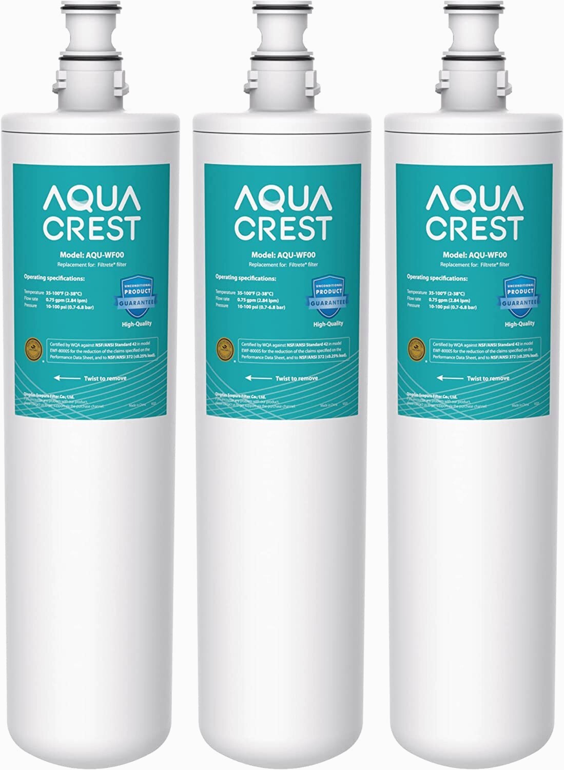 AQUACREST 3US-PF01 Under Sink Water Filter, Replacement for Advanced 3US-PF01