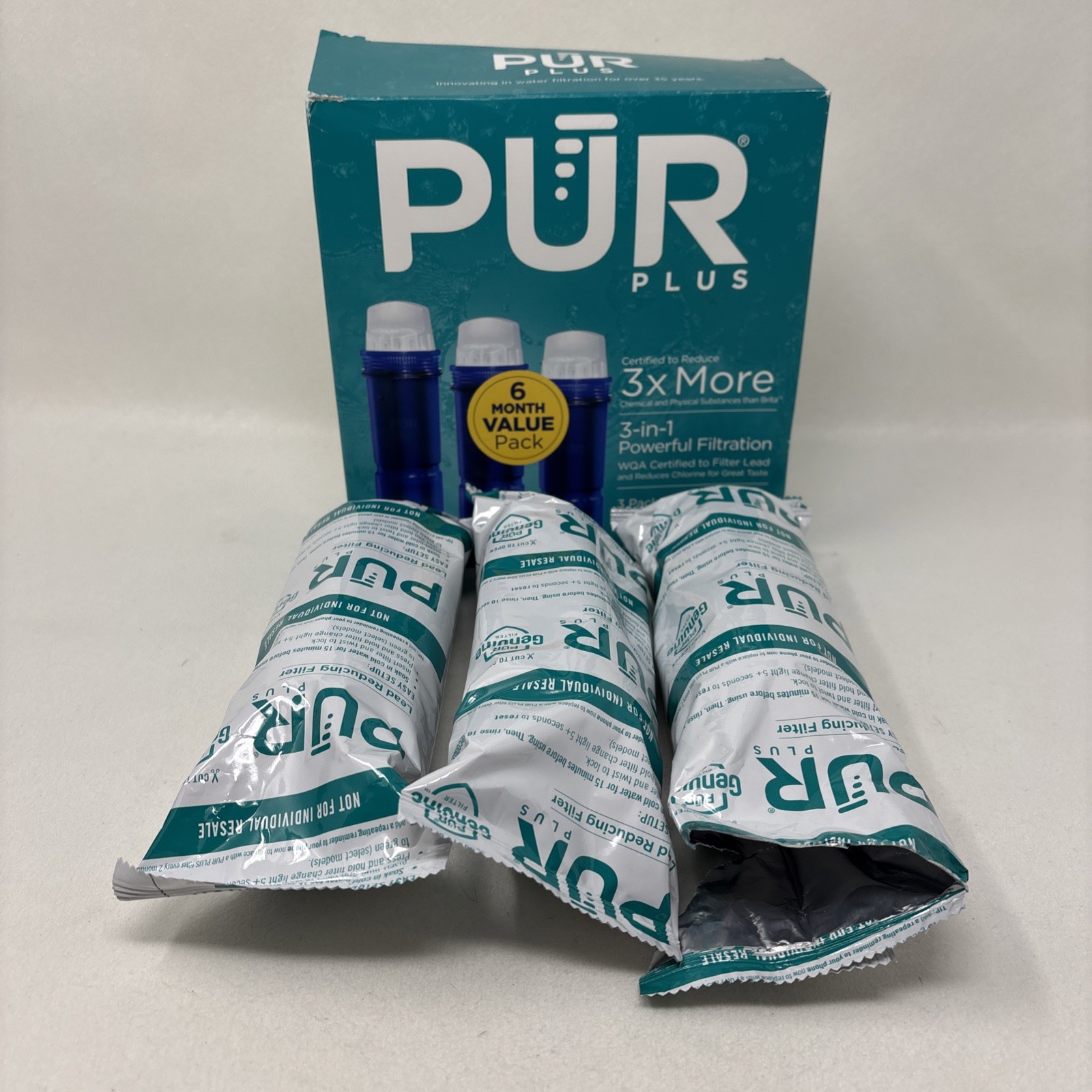 PUR PLUS 2 Count Water Filter Pitcher Replacement NSF Certified Lead Reduction