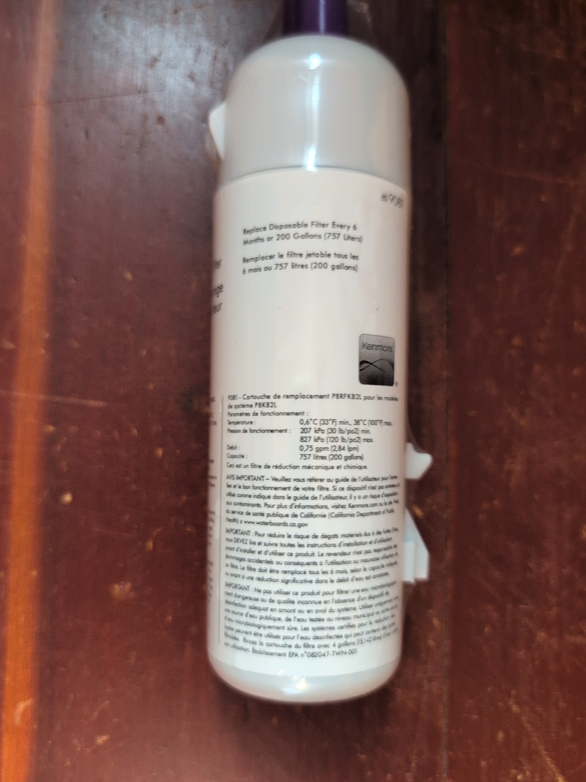 Kenmore Replacement Refrigerator Water Filter 469081 Open Box Filter Sealed
