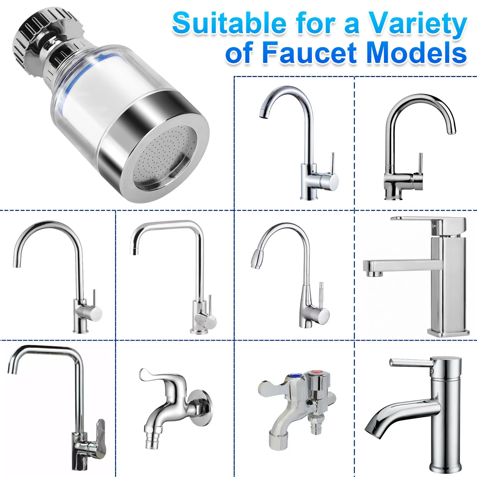 Faucet Water Filter Tap Filtration Kitchen Sink Mount Purifier System 360°Rotate