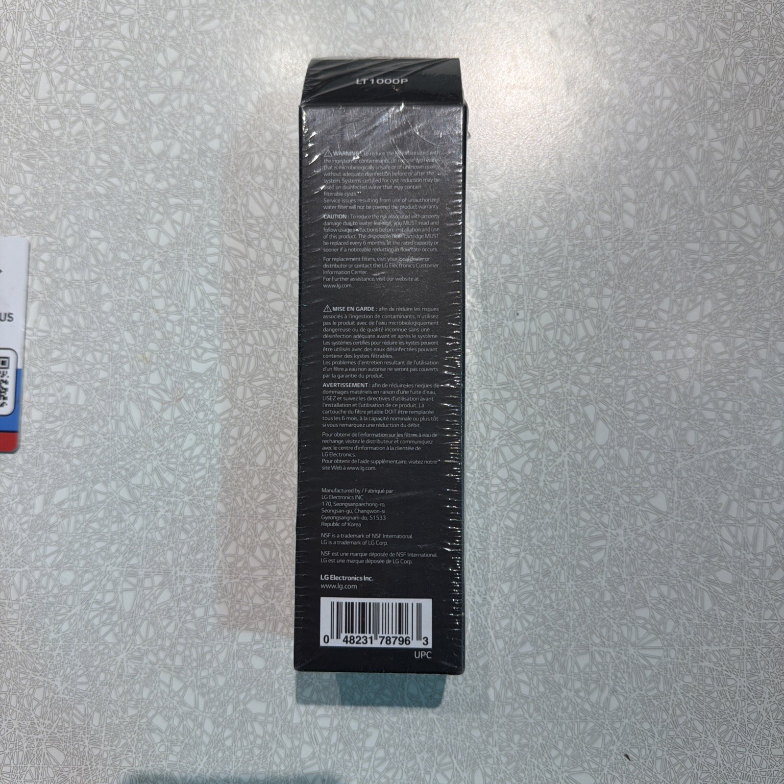Genuine LG Water Filter OEM Replacement Cartridge LT1000P