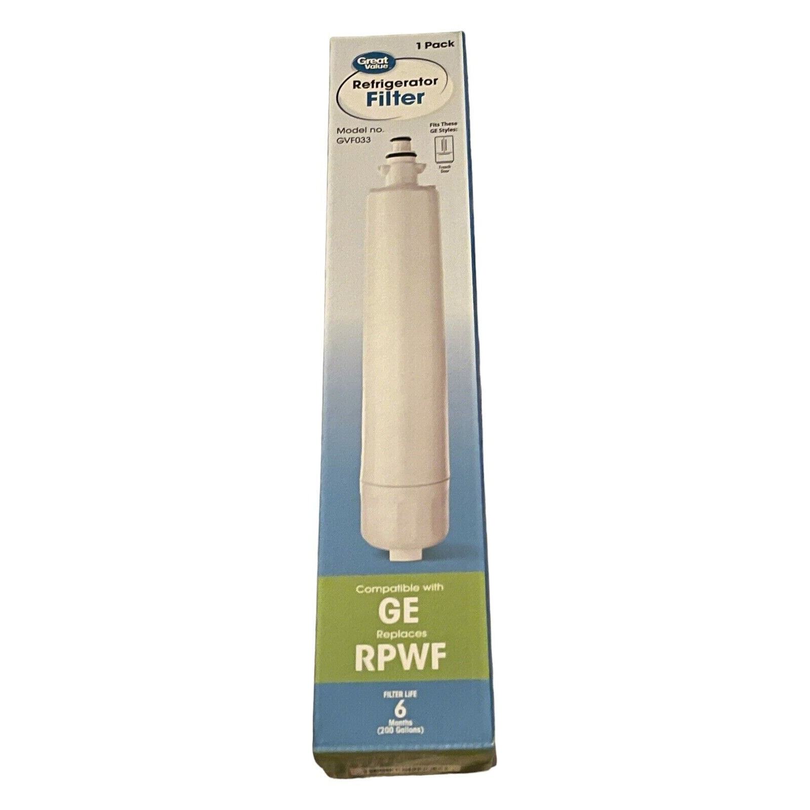 Great Value Refrigerator Water Filter Replaces Ge Model RPWF 6months 300 gallons