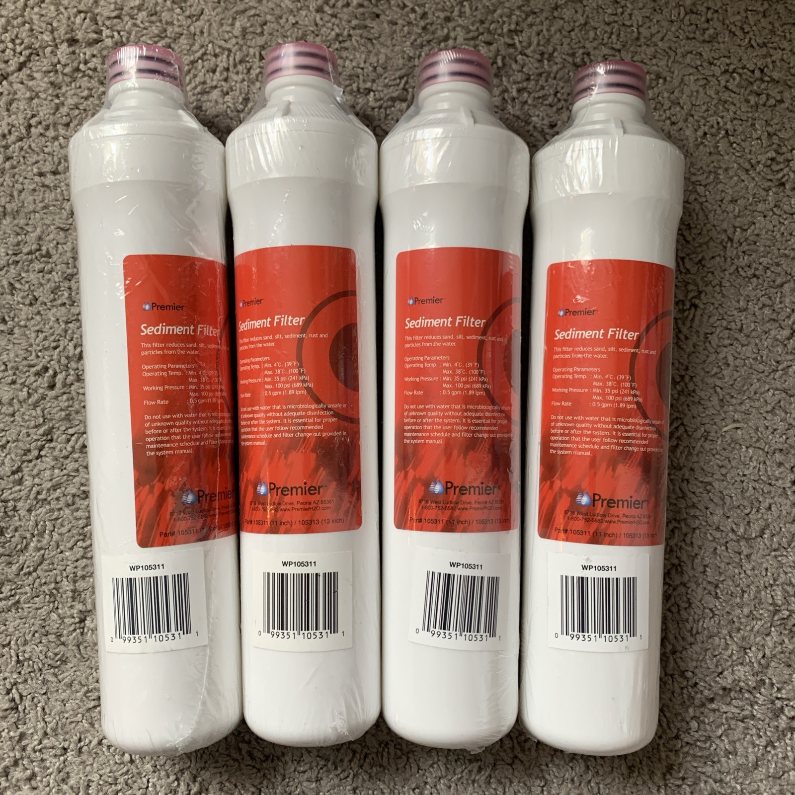 Watts Premier 105311 RO-4 RO-Pure UF3 Sediment Filter (Pack of 4) Free Shipping