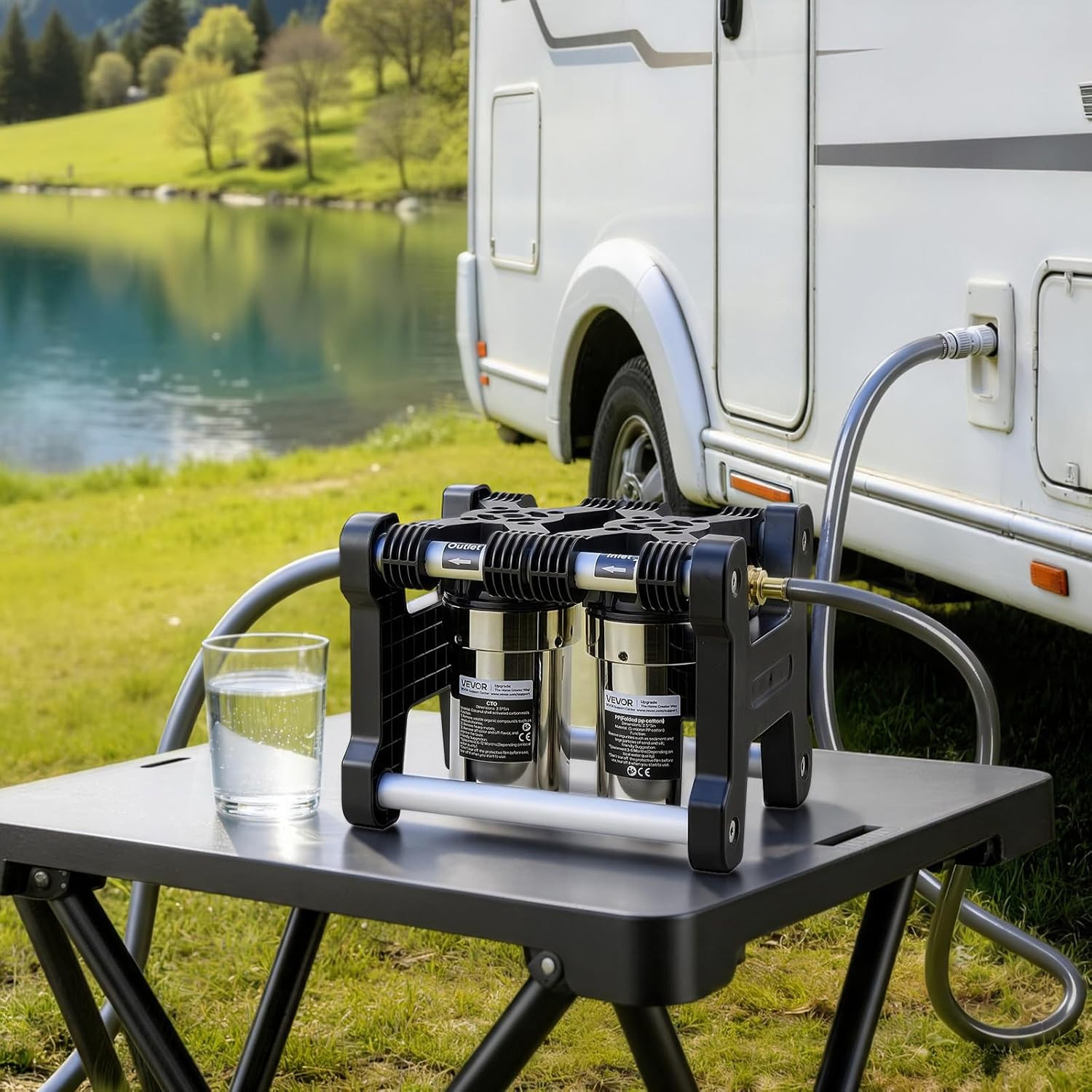 RV Water Filter System, 5-Micron Dual Stage Premium RV Water Filtration System w