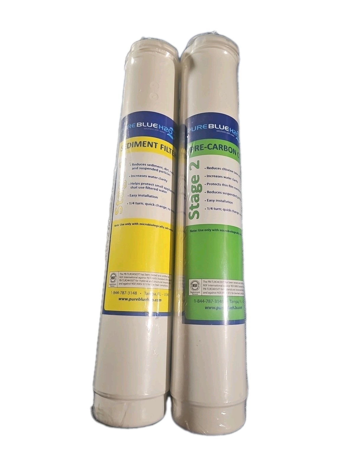 Pure Blue H20 Water Filter Stage 1 Sediment & Stage 2 Pre-Carbon CTO Sealed