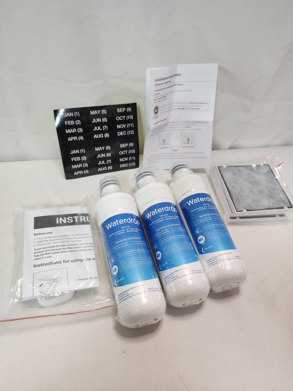 Waterdrop ADQ747935 LT1000PC Replacement for LG LT1000P, 3-Pack Combo