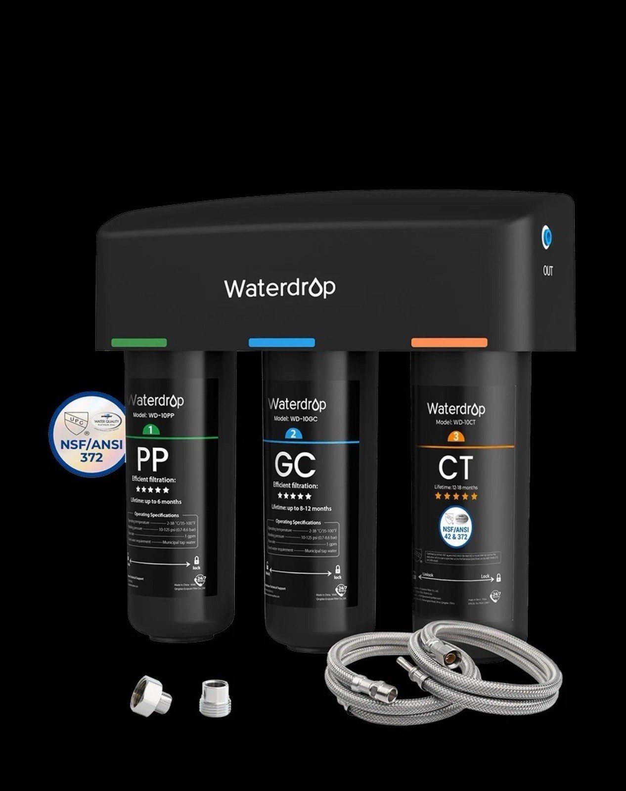 WaterDrop Triple Stage Under Sink Water Filtration System WD-TSA-10 BRAND NEW!