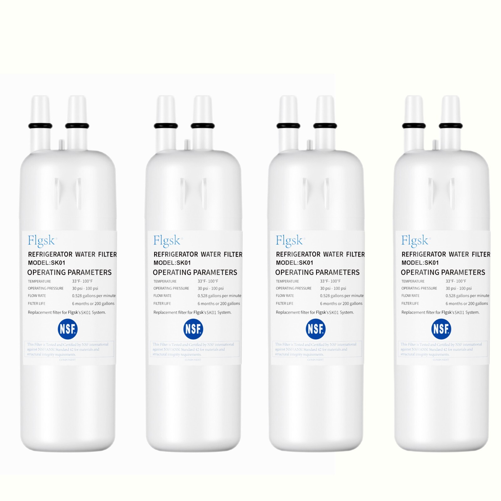 4 Pck Fridge Filter – EDR1RXD1, W10295370A, Filter 1, 46-9081, 46-9930, KAD1RXD1