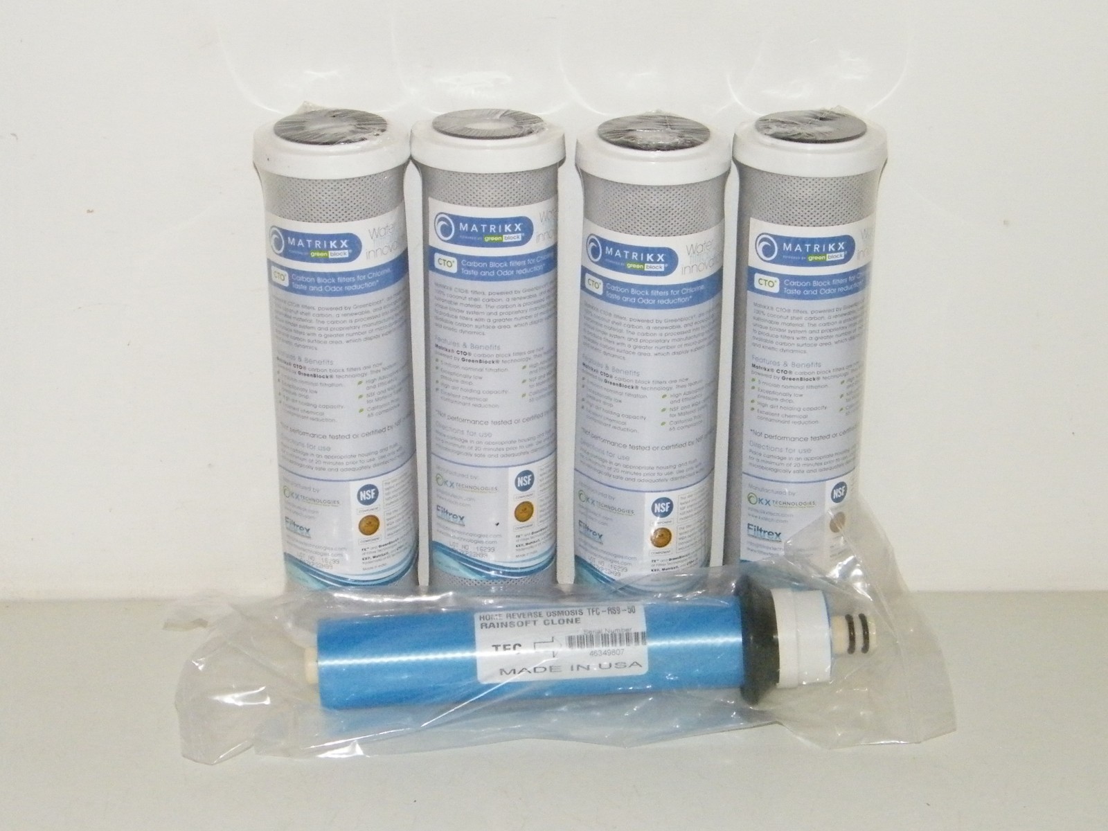 Rainsoft TFC-RS9-50 Clone RO Reverse Osmosis Membrane & 4 Matrikx Carbon Filters