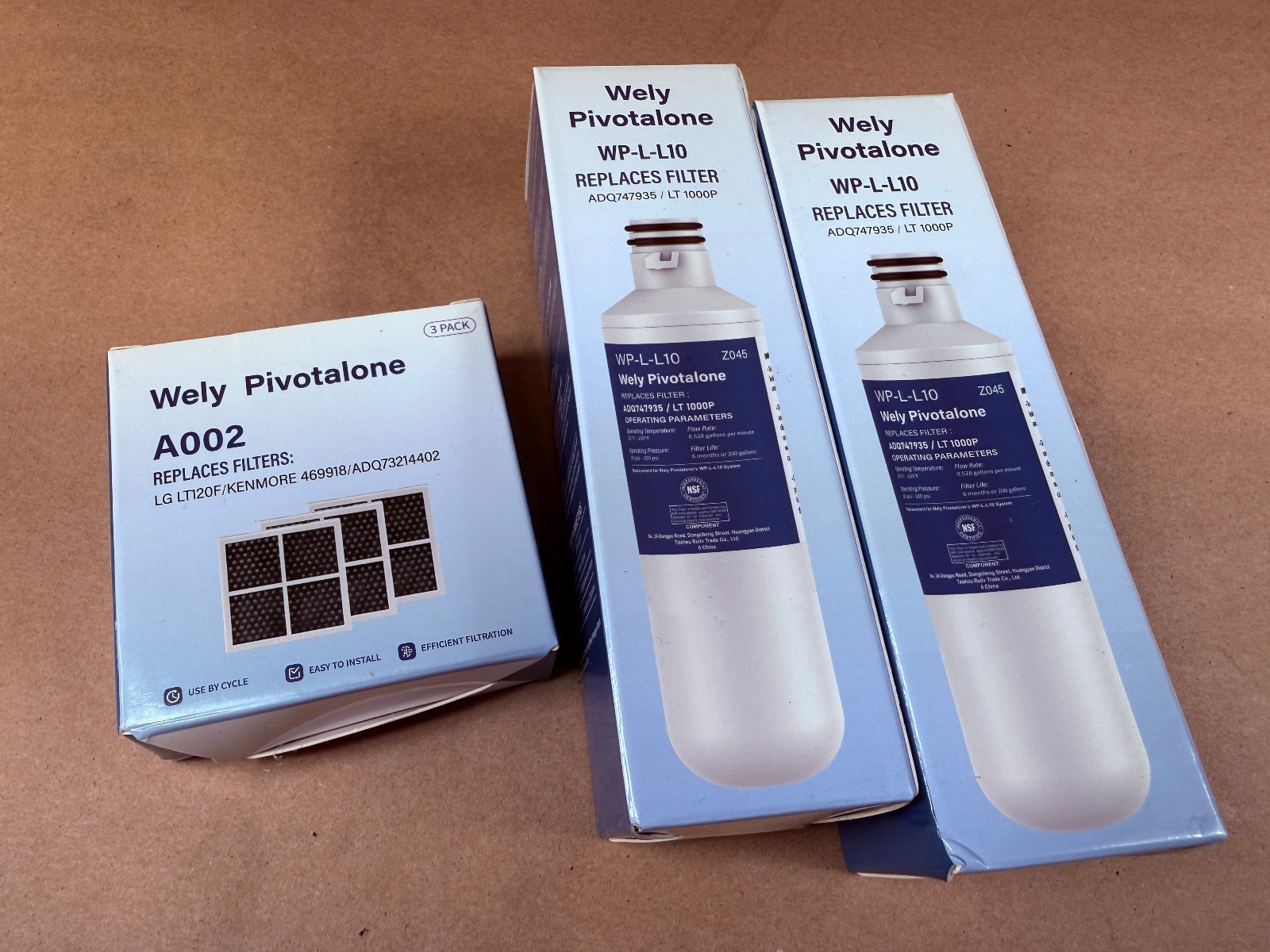 For LT1000P ADQ747935 2 PACK Refresh Refrigerator Ice Water Filter + Charcoal