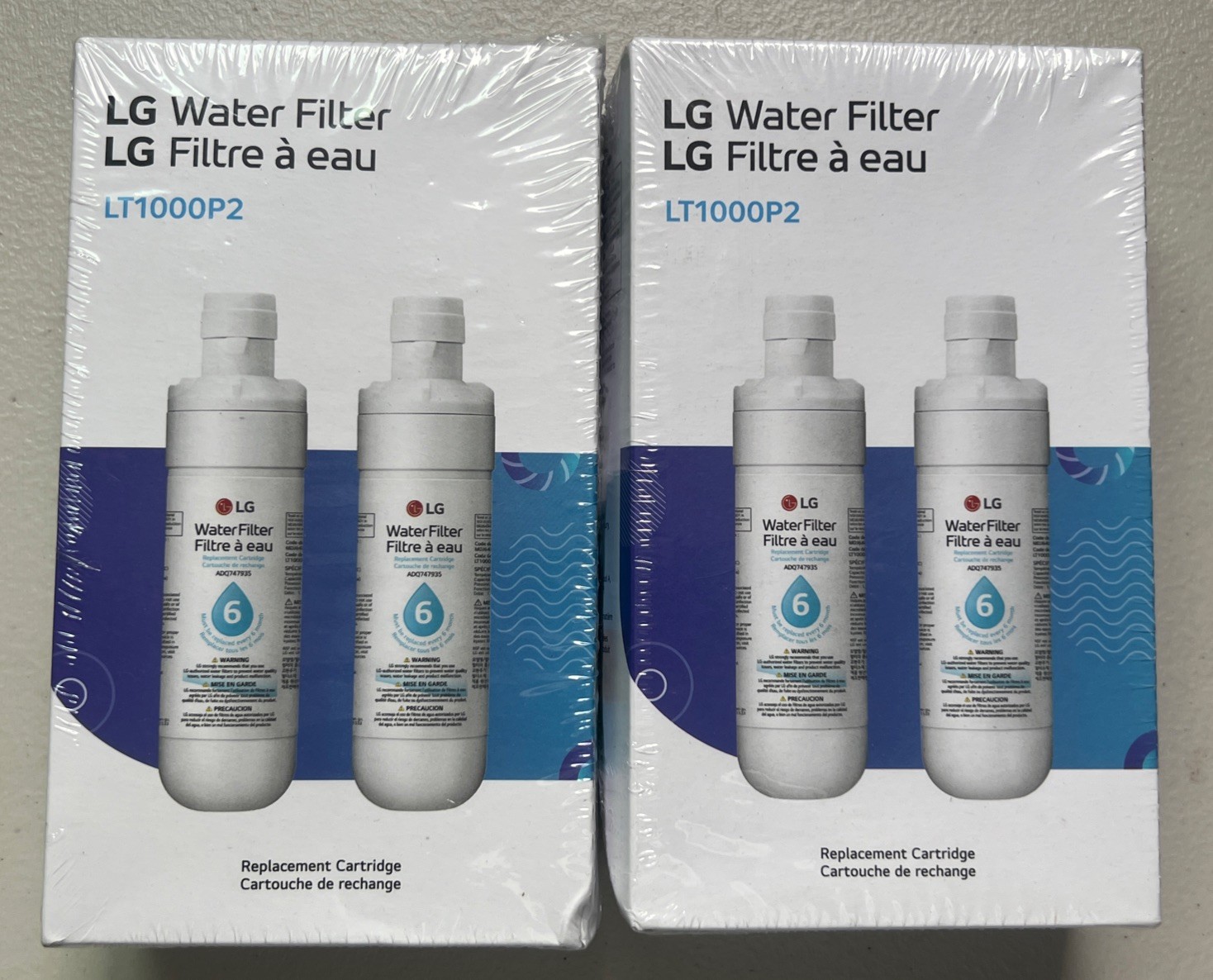 4 pack Genuine LG LT1000P2 Refrigerator Water Filter ADQ747935 **NEW SEALED**