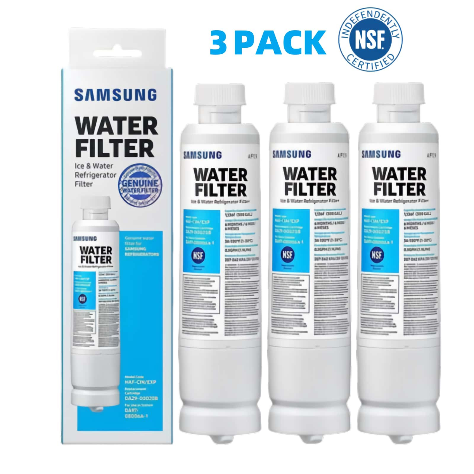 3PACK Genuine Samsung DA29-00020B HAF-CIN/EXP Refrigerator Water Filter (New)
