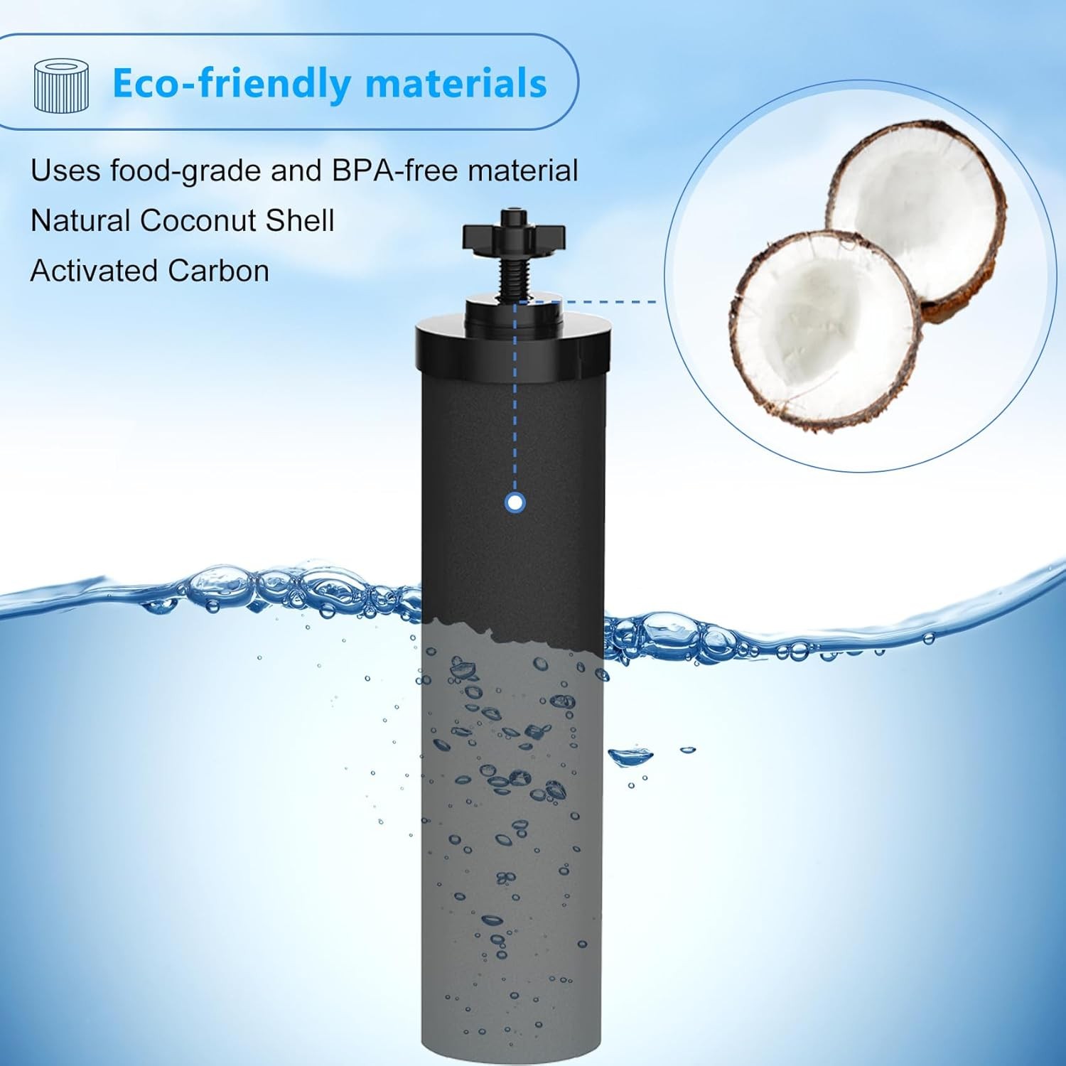 2 Packs Replacement Gravity System Filters BB9-2 Black For Berkey Water Filter