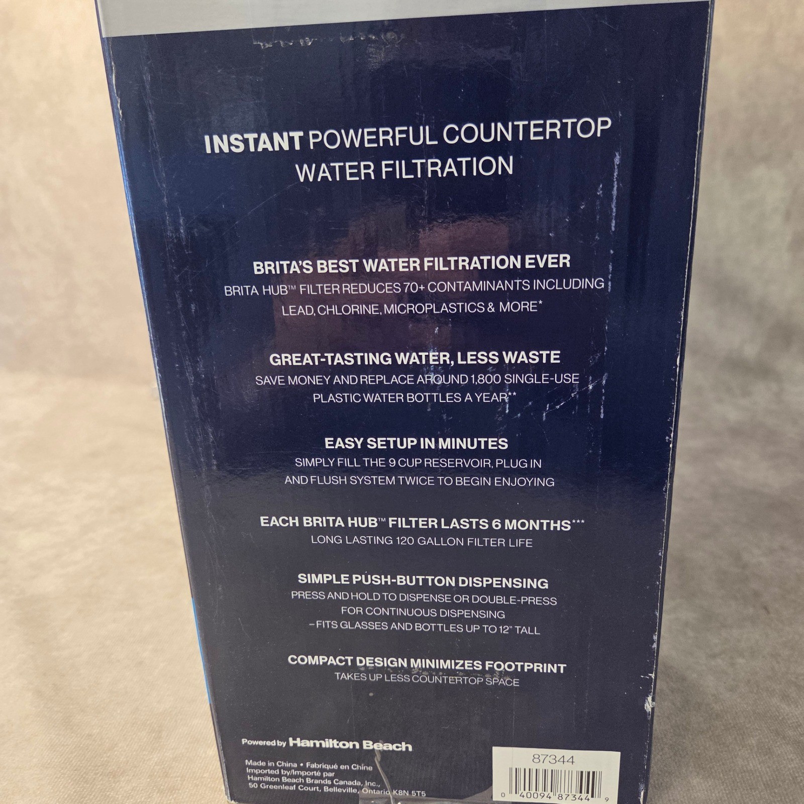 Brita Hub Instant Countertop Water Filtration System White 87344 Electric 9 Cup