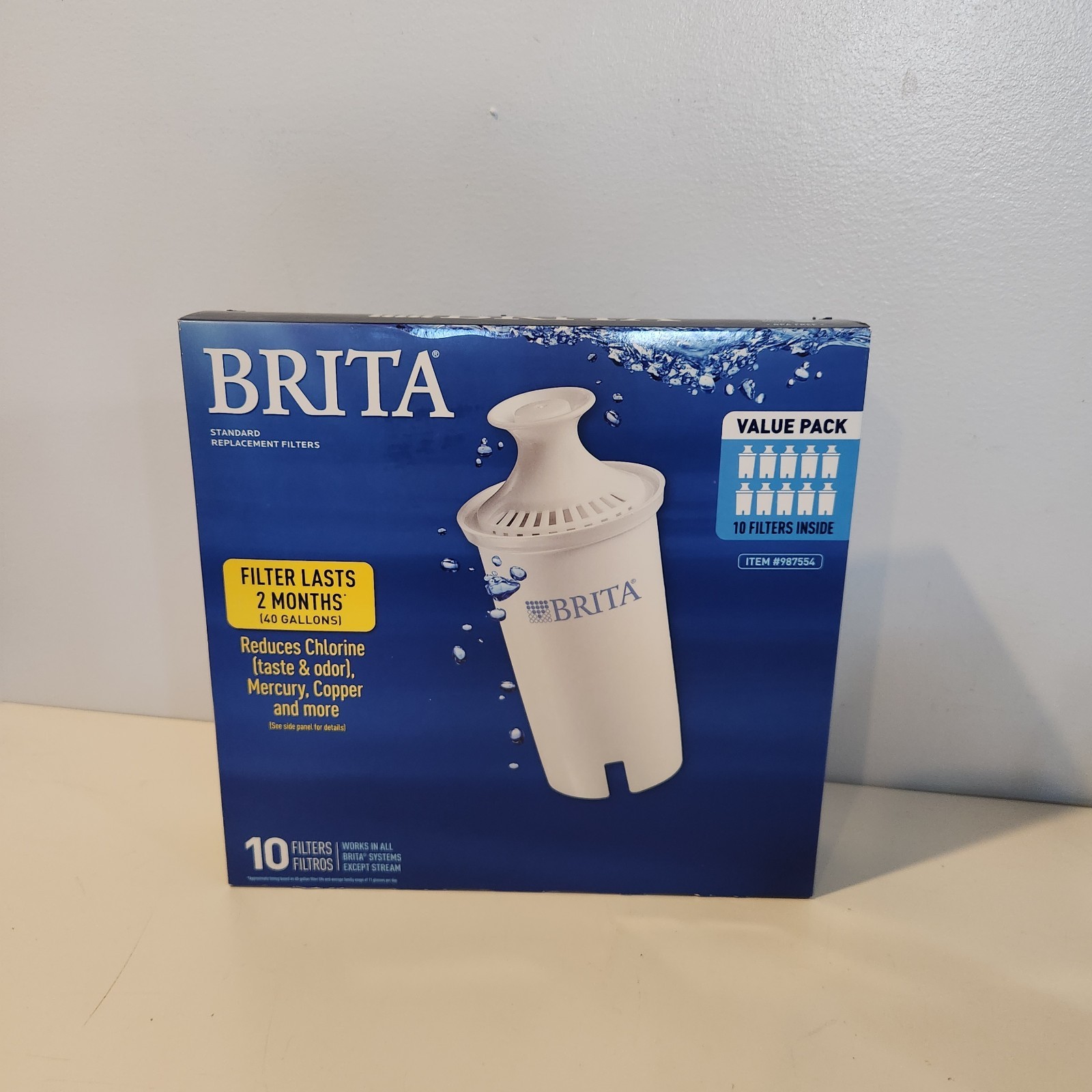Brita 987554 Pitcher Standard Replacement Filters 10 Filters 2 Packs of 5 Sealed