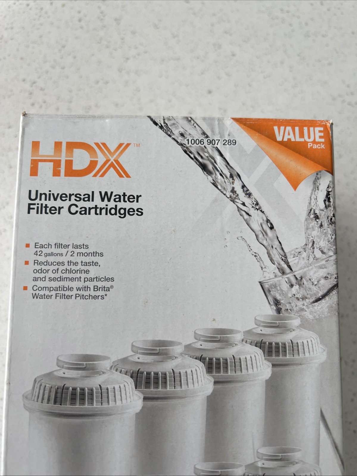 HDX Water Pitcher Replacement Water Filter Cartridges, BPA Free (8-Pack)