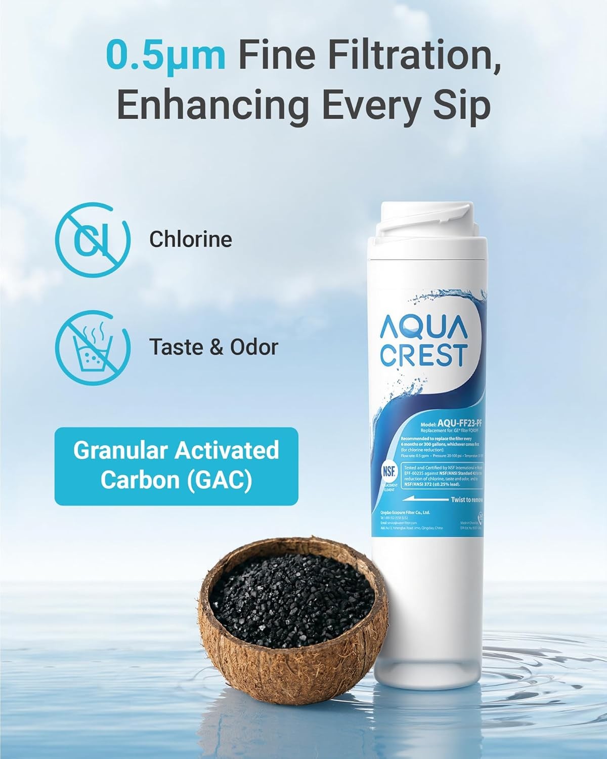 AQUA CREST FQROPF,FQSLF Under Sink Water Filter,Replacement for FQROPF,FQSLF(4)
