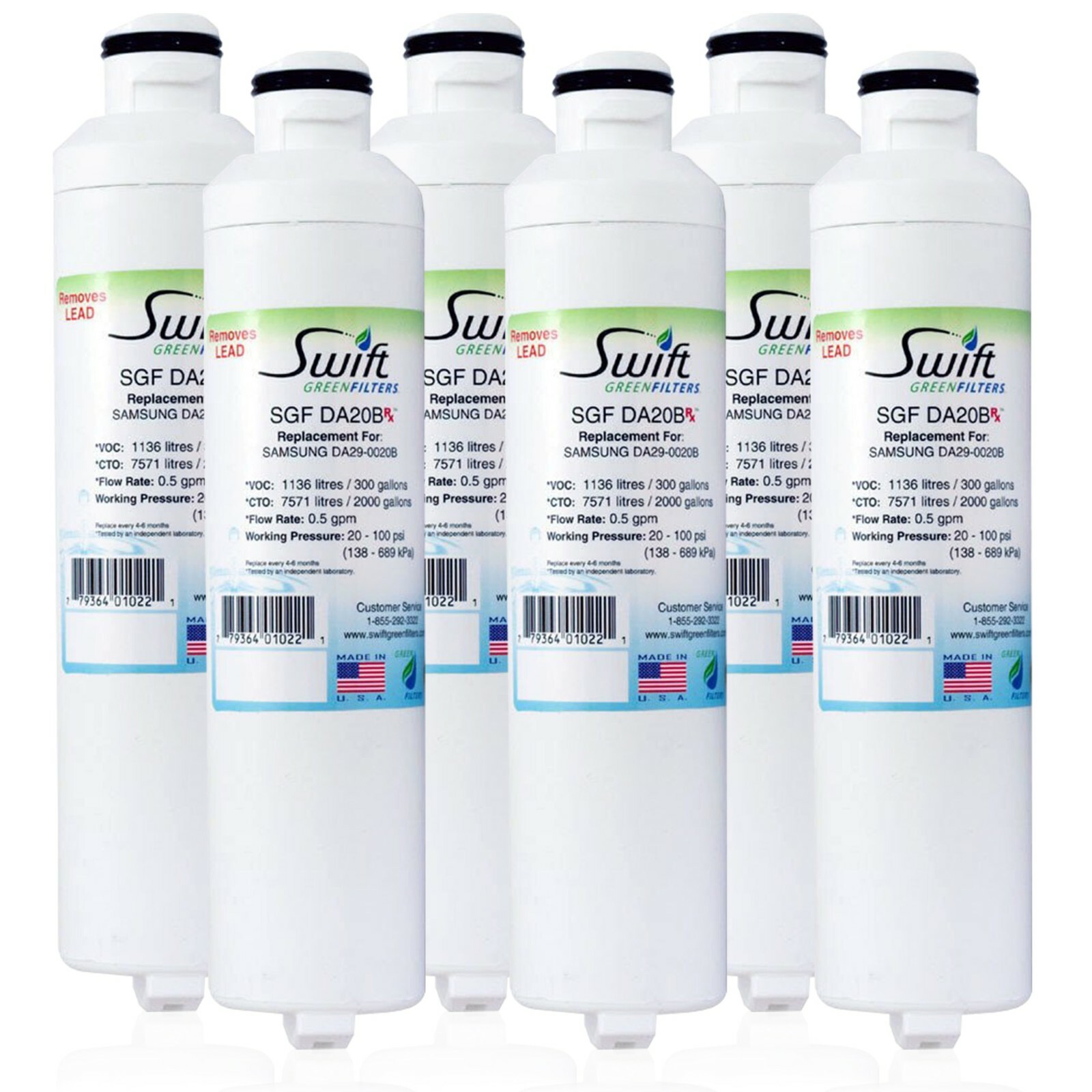 SGF-DA20B Rx Fits for For Samsung DA2900020B HAF-CINEXP Refrigerator 6 Pack