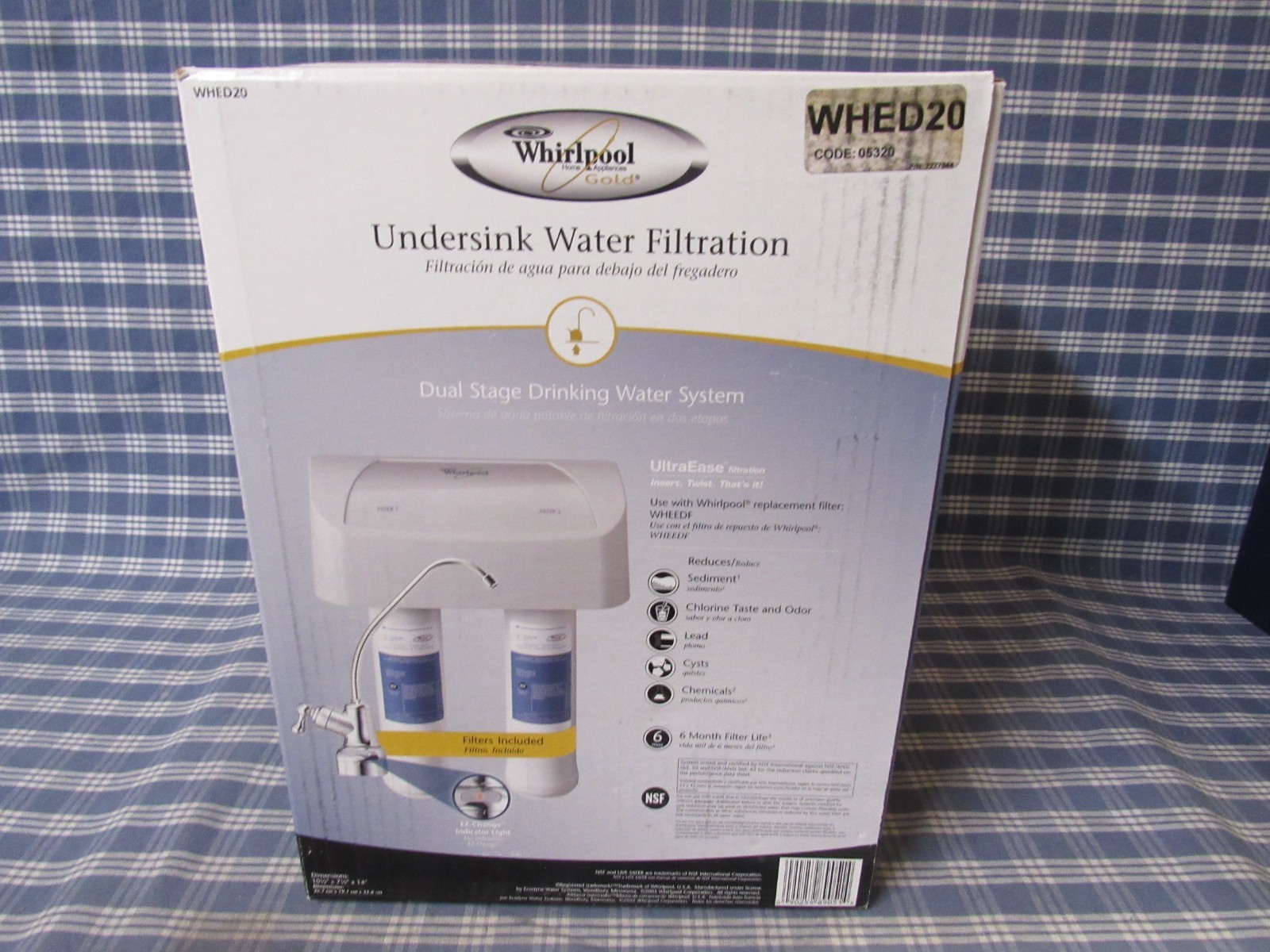 Whirlpool WHED20 UltraEase Undersink Dual Stage Water Filter Kit FREE SHIPPING.