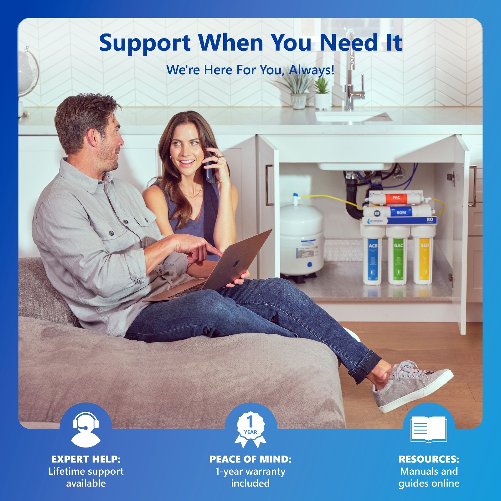 Alkaline Reverse Osmosis Water Filtration System – Mineral RO Filter – 50 GPD