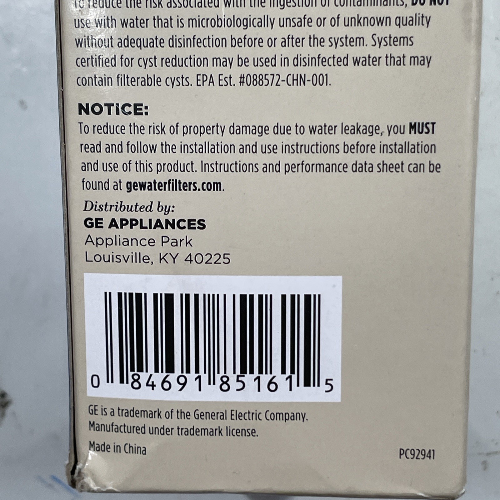Genuine OEM GE XWFE Refrigerator Water Filter Brand New Sealed with Manual