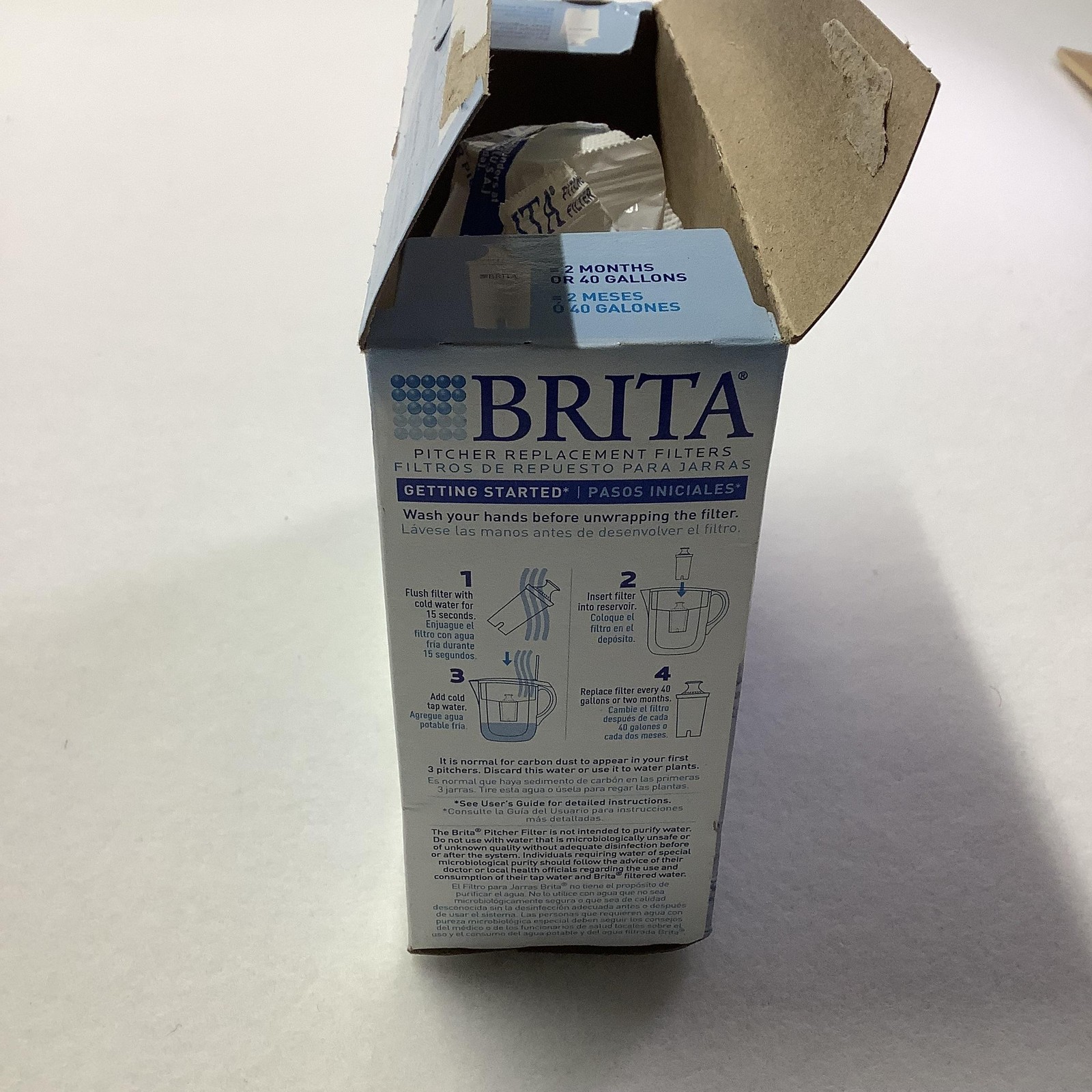 Brita Advanced Pitcher Replacement Water Filters 2 Pack White Open Box