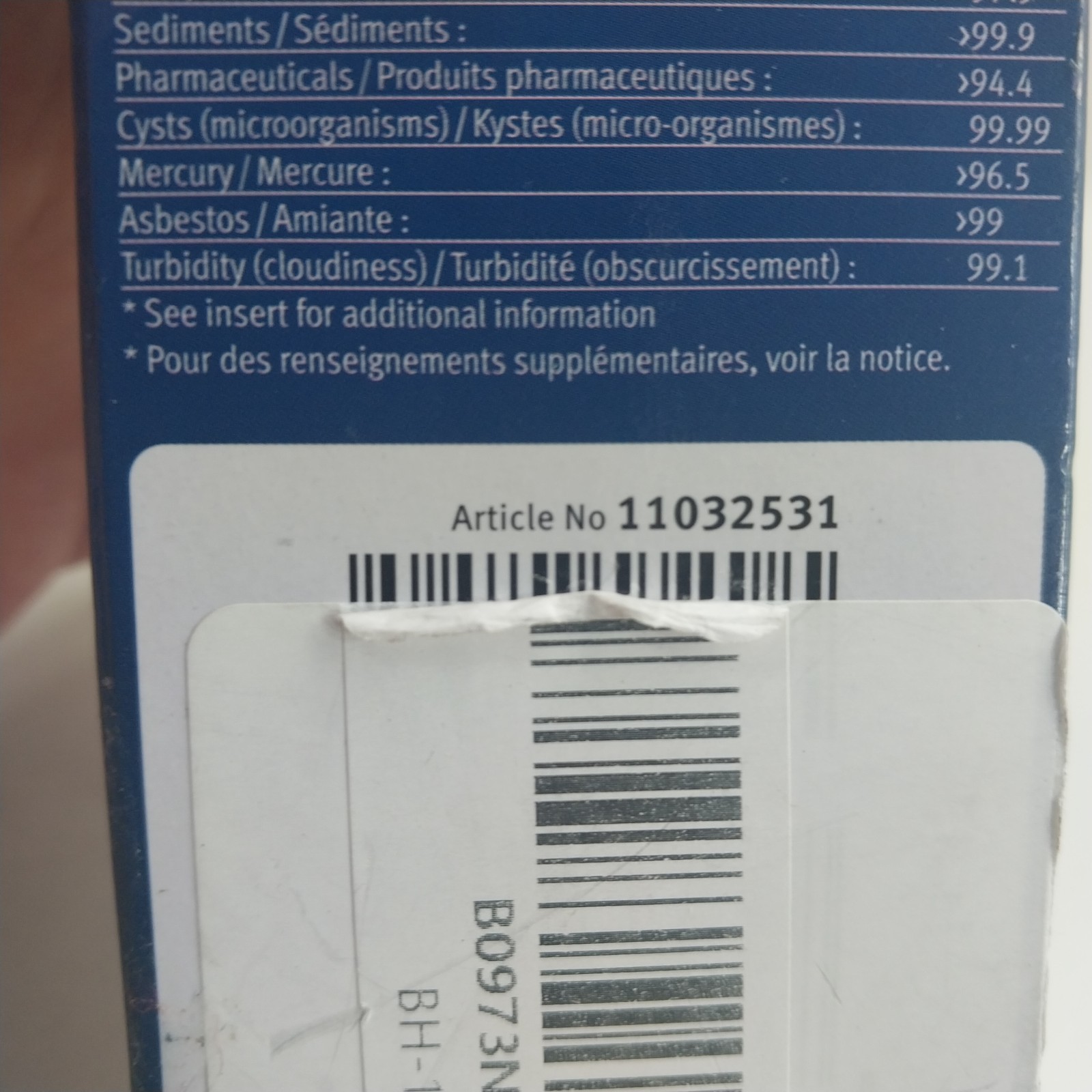 1 PACK Bosch Ultra Clarity Pro BORPLFTR50 Water Filter Blue #WFS200MF/WFS210MF