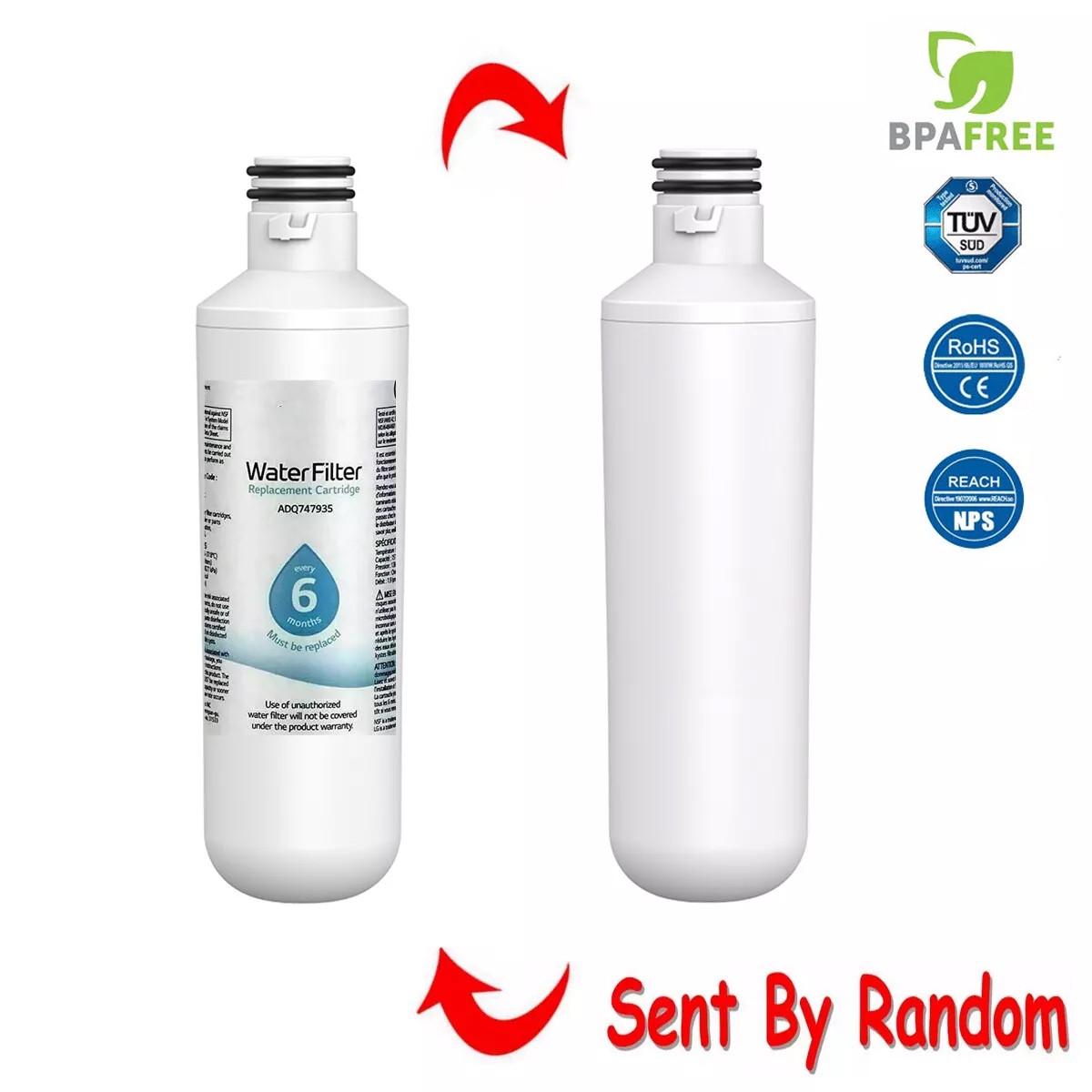 4Pack Replacement Refrigerator Refresh Ice Water Filter for LG LT1000P ADQ747936