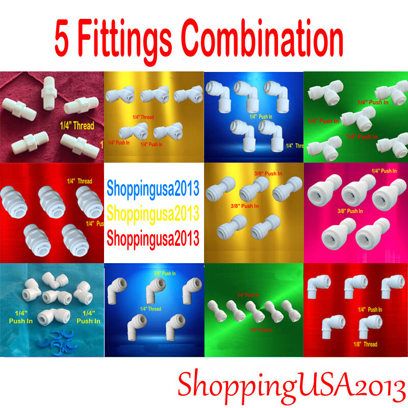 5 Pcs Fitting Quick Connect Push In Thread Male Connector Water Filter System