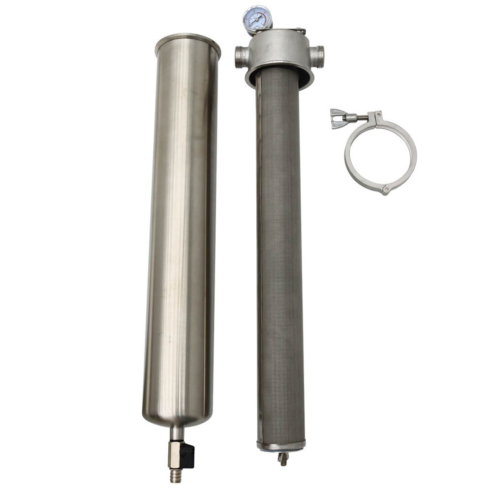 1 Inlet 20in 304 Stainless Steel Front Filter w/ 40μm Filter Screen 15000L/h