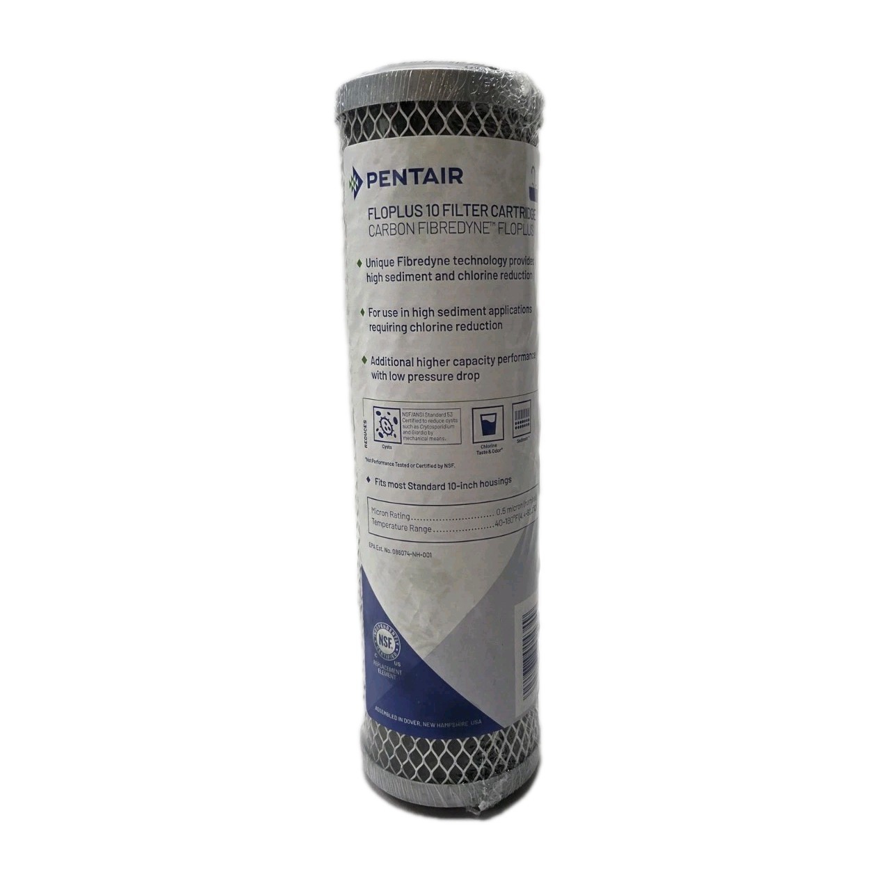 Pentek FLOPLUS-10 0.5 Micron 10 x 2.5 Whole House Carbon Block Water Filter