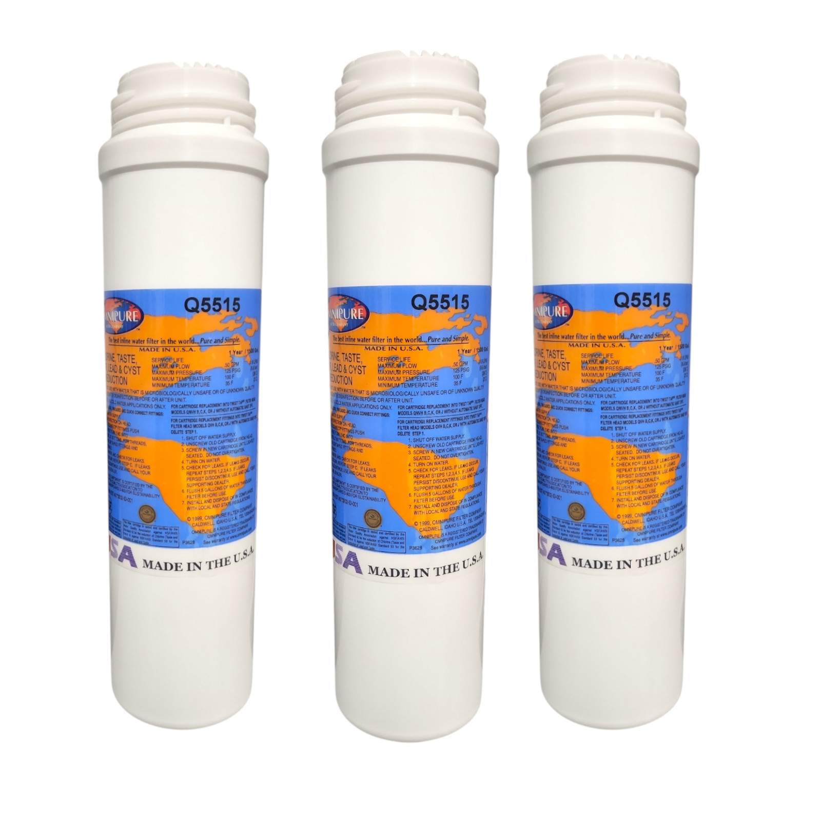 Omnipure Q5515 Carbon Water Filter Quick Twist 2.5″ x 10″ – 3PK