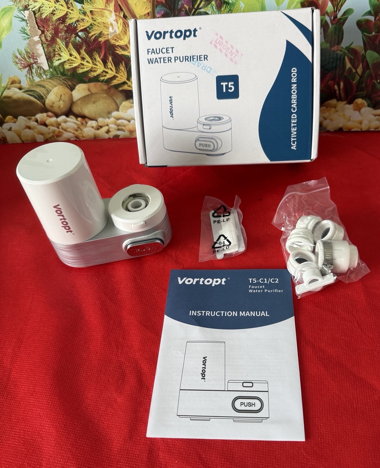 Vortopt Faucet Water Purifier T5(White) Activeted Carbon Rod,360 G Capacity
