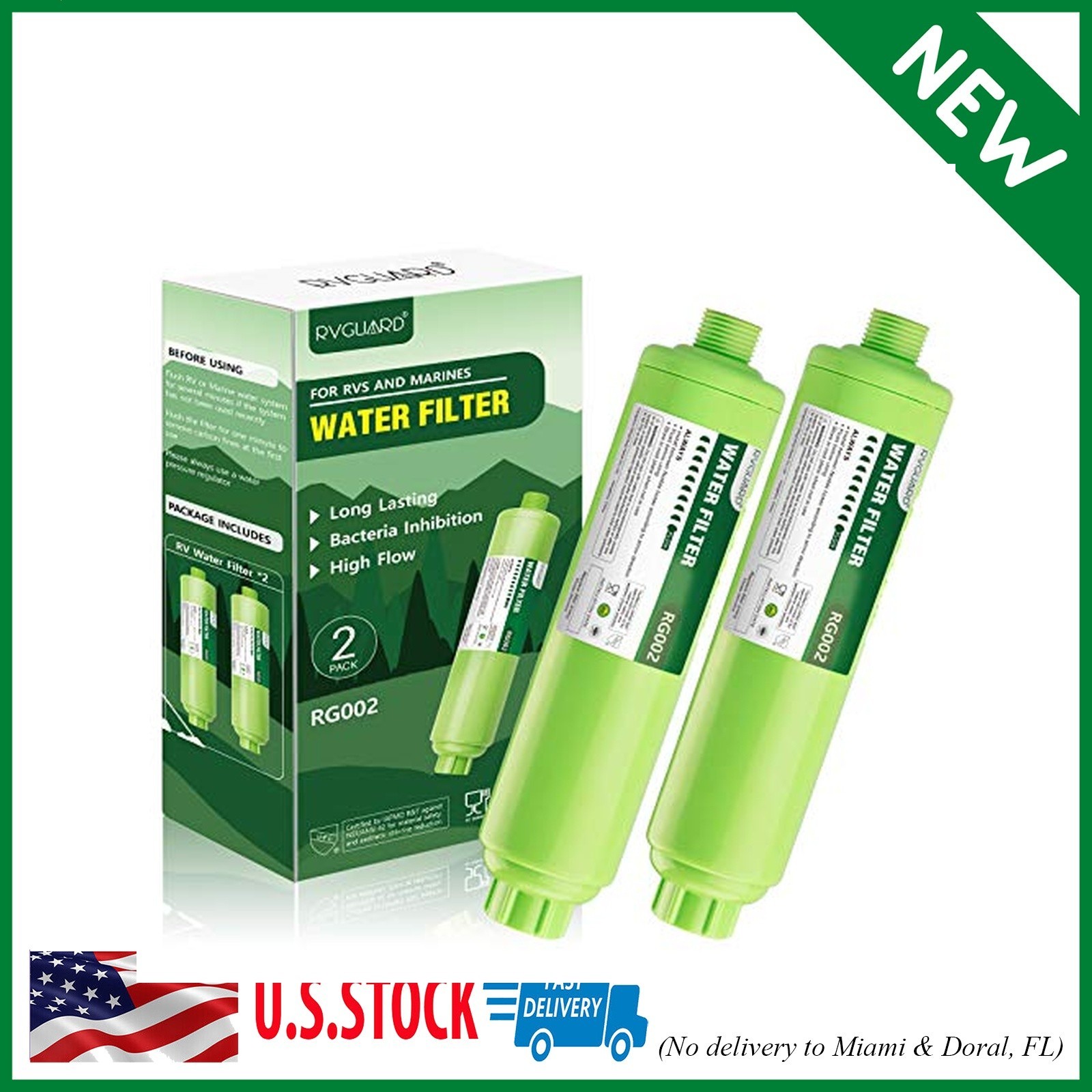 RVGUARD Inline RV Water Filter, Reduces Odors, Bad Taste, Rust, Chlorine, Ideal