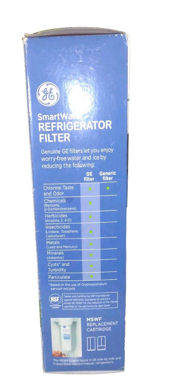 GE SmartWater Water Filter MSWF Replacement Refrigerator Water Cartridge Gen