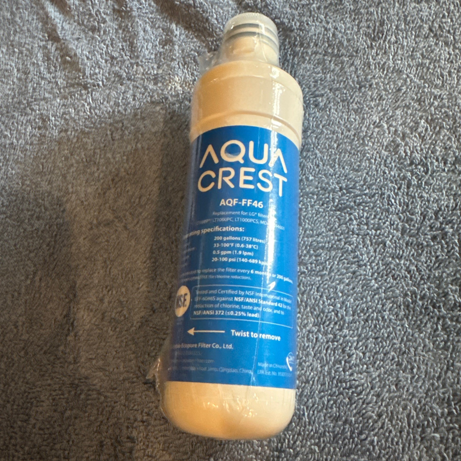 Aqua Crest AQF-FF46 Replacement LG Water Filters – Sealed *NEW*