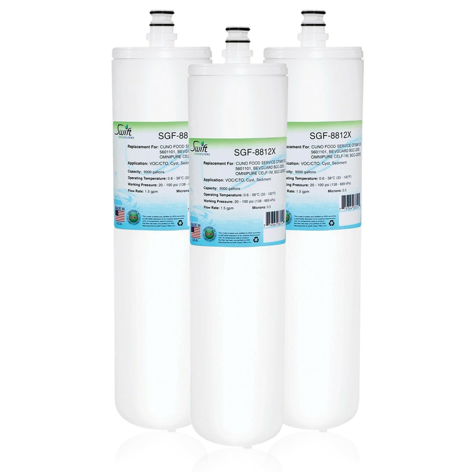 Swift Green Filters SGF-8812X Replacement for 3M CFS8812X Water Filter (3 Pack)