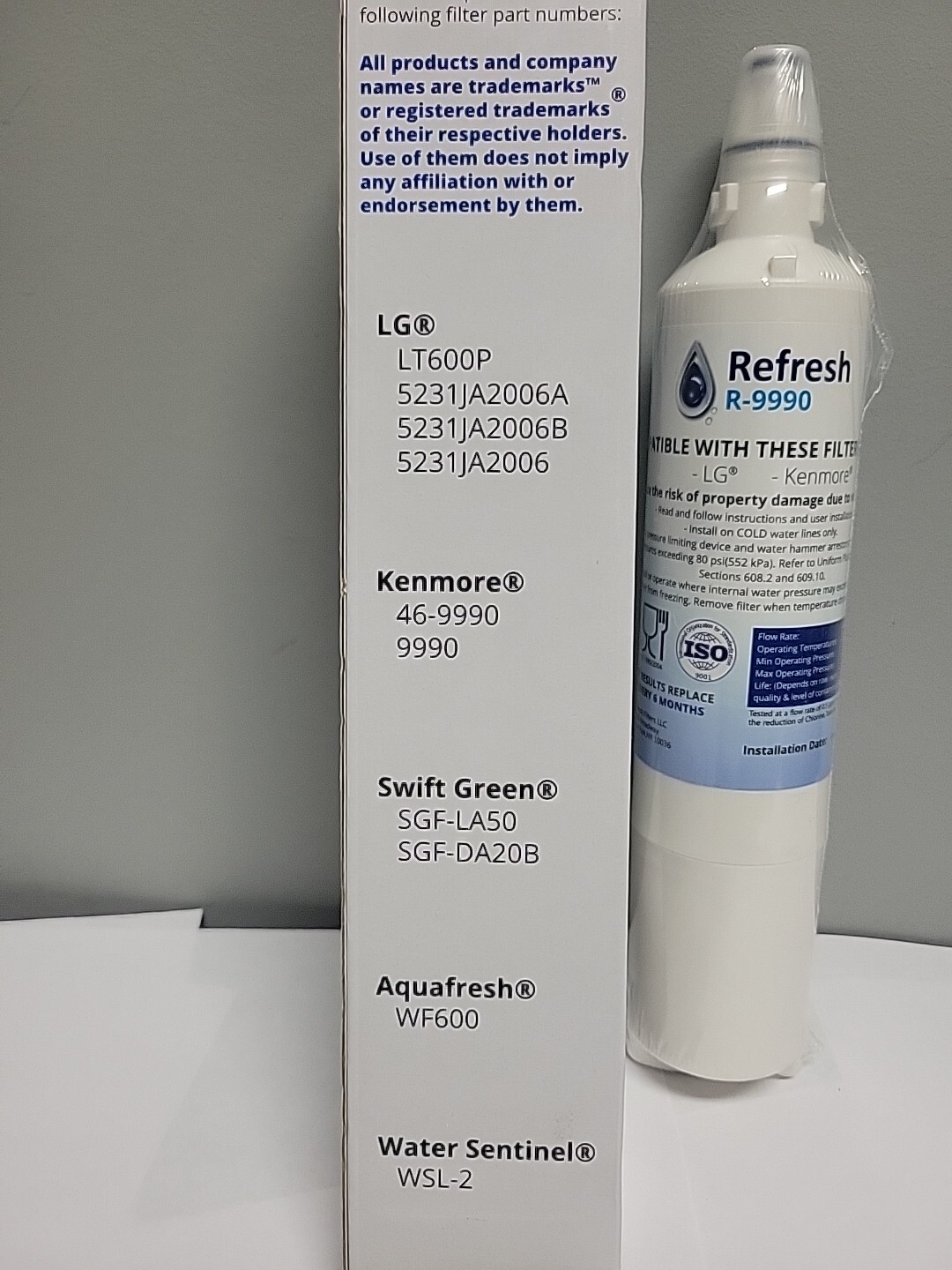 Refresh Replacement Filter R-9990 LG/Kenmore Refrigerators New LT600P 5231JA2006