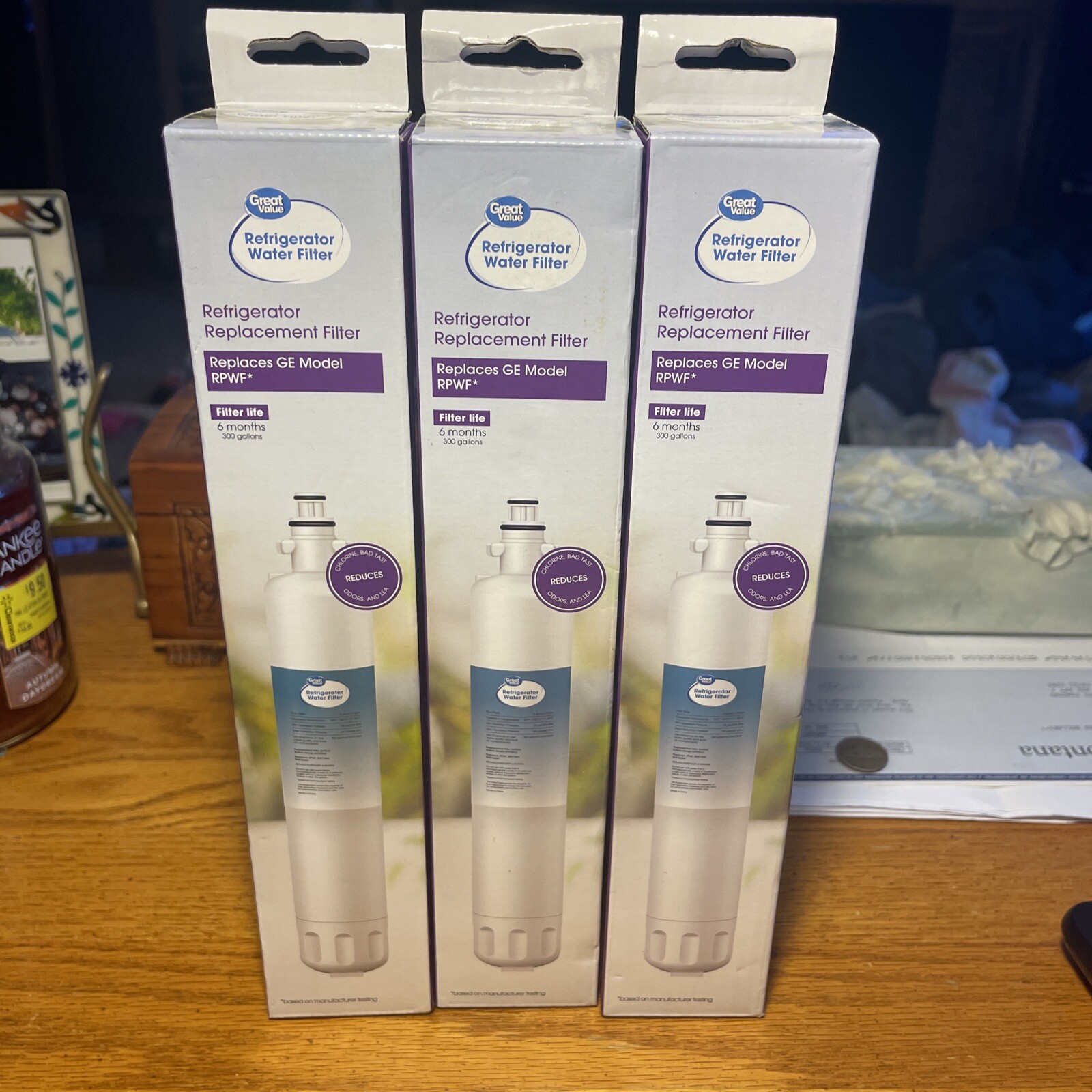 (3) Great Value Refrigerator Water Filter Replaces Ge Model RPWF 6months 300 gal