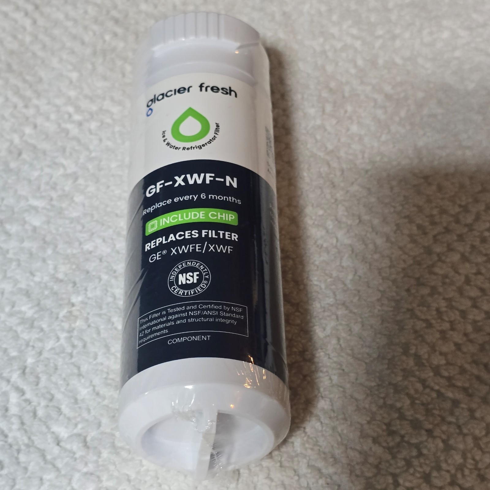 Glacier Fresh Water Filter Replacement for Refrigerator GE XWFE XWF w/ Chip New