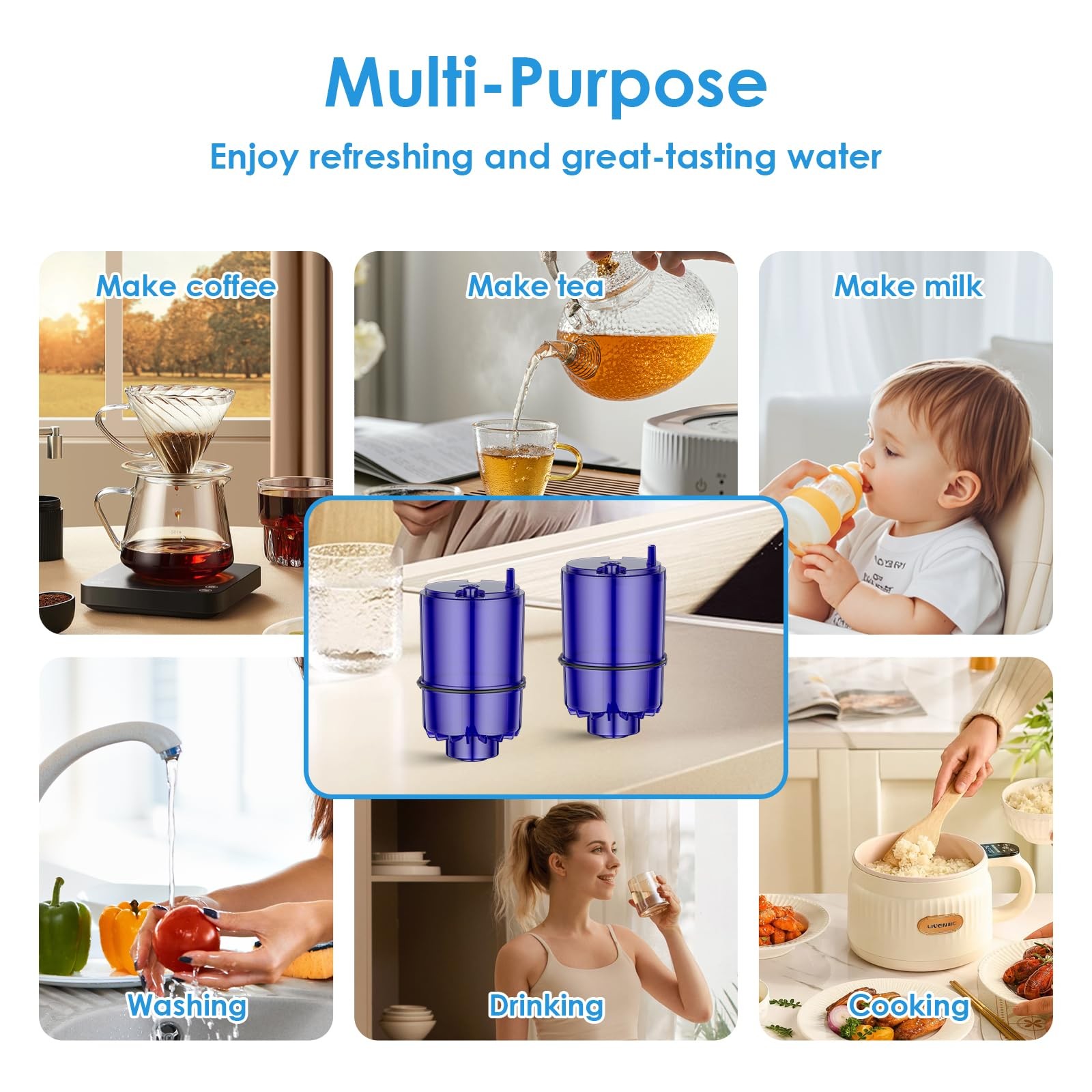 Faucet Water Filter Replacement Fit for All PUR, for PUR Plus Faucet Filtration